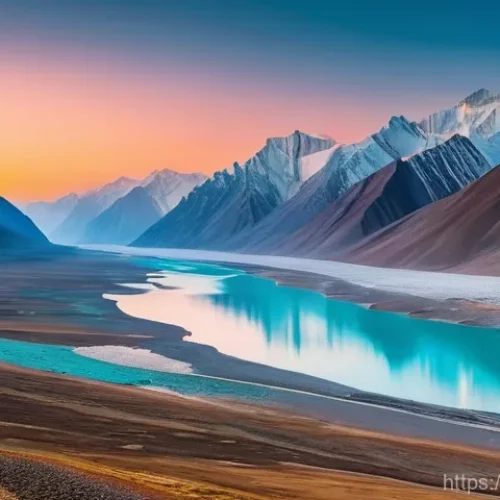 Home 31 타지키스탄의 주요 산맥 - **Vast Pamir Plateau at Sunset:** A panoramic, ultra-wide shot of the "Roof of the World" in the Pam...